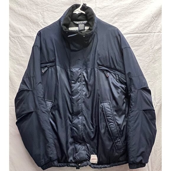 Nautica Jeans Men’s Large Navy Nylon Puffer Coat Active Wear - Picture 1 of 6